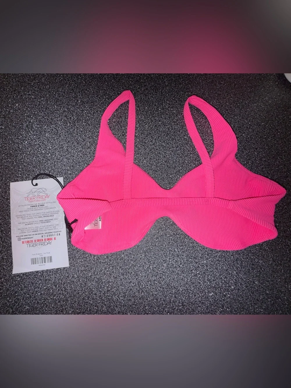 Tiger Friday NWT! Dance Bra Top Hot Pink Size Adult X-Small